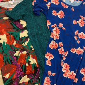Lot of 5 XXs LuLaRoe Julia dresses. EUC.